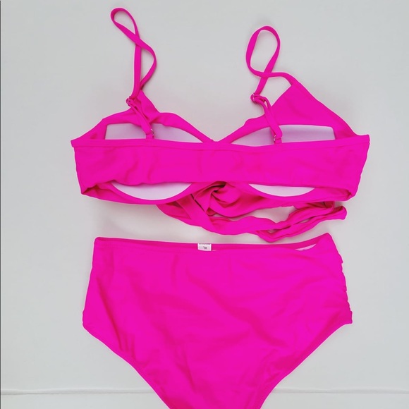 Women's Wrap Front High Waisted Bikini Set Two Pieces Bathing Suit - Picture 6 of 6